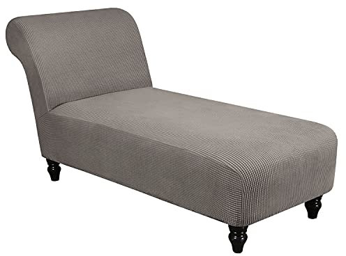 Topchances Jacquard-Chaiselongue-Bezug, Stretch, armlos, Chaiselongue, Schonbezug, Luxus-Chaiselongue, Haustiermöbelbezug, Liegestuhl, Sofa, Schonbezüge für Wohnzimmer, Schlafzimmer, Lounge (grauA)