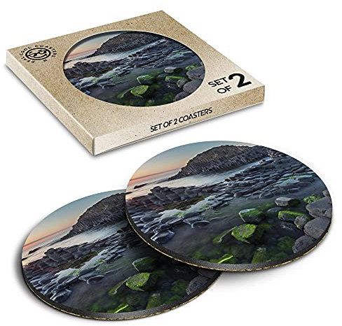 2 x Eco Boxed Cork Coasters - Giant's Causeway Northern Ireland Drink Cup Mug Glass Table Mat #45147