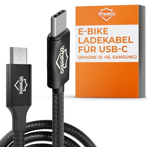 Wheeloo Ebike Ladekabel für USB-C (Android) I für Bosch Intuvia, Kiox, Nyon (alt) E-Bike Display I Micro USB auf USB C I OTG Funktion