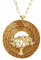 VERA NAVARRO - Collar con Colgante de Mandala Abierta Árbol de la Vida en Oro Vegetal Ø 45 mm - Cadena Chapada en Oro 42 cm - Hecho a Mano 100% Natural