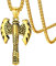 Nordic Viking Jewellery for Women Double Headed Axe Pendant Norse Necklace Gold Steel Lucky Vikings Charm for Family Friends