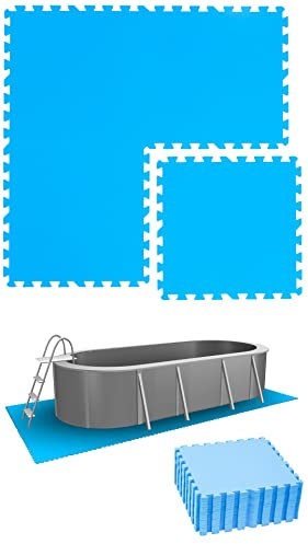 EYEPOWER 4,7 m² Alfombra de Piscina - 20 Esteras EVA 50x50 - Juego de Alfombrillas Protectoras Suelo