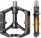ROADNADO Fahrradpedale mit Reflektoren 9/16 Zoll CNC Aluminium Flat Pedale Fahrrad rutschfest Ultraleicht Abgedichtete Lager Cube Pedale MTB für Mountainbike Rennrad (Schwarz)