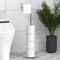 HITSLAM Chrome Free Standing Toilet Roll Holder with Heavy Duty Base, SUS304 Stainless Steel Freestanding Toilet Paper Holder with Reserve, Toilet Roll Storage Stand for Bathroom