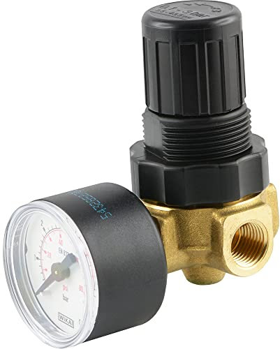 Fittingteile - Druckminderer für Wasser und Druckluft - Mini 330 l/min - Druckregler (Gewindegröße: G 1/4 - Regelbereich: 0,2-6 bar)