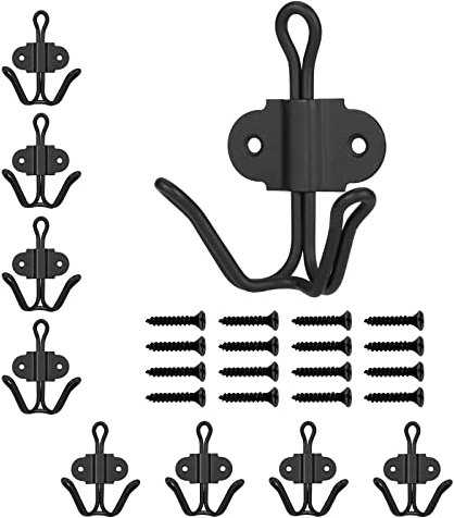 8 Stück Kleiderhaken, Doppelhaken Handtuchhaken Garderobe Wandhaken Huthaken Mantelhaken Wand Metall Huthaken Kleiderhaken Vintage für Garderobenhaken Badezimmer Küche (Kleiderhaken A (8 Stück))