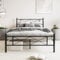 HOJINLINERO Metallbett 120 x 200 mit Lattenrost,Doppelbett 120 x 200,Bettrahmen aus Metall mit Kopfteil,Modern Gästebett Jugendbett Bett Bettgestelle 120 x 200 cm,Leichte Montage,Schwarz