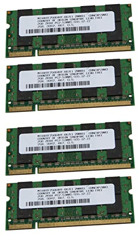 LAXED 4 x 2 GB di memoria RAM DDR2 PC2-5300 SODIMM 667 MHz 200 Pin per laptop