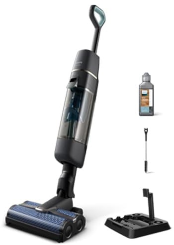Philips Aspiradora sin Cable Wet & Dry Serie 7000, Aspira y Friega, Autolimpieza Automática, hasta 25 min de Autonomía y 180m2, 3 Modos de Limpieza, Gris Antracita/Champán (XW7110/01)