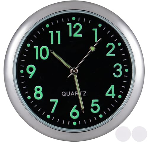 UKCOCO Mini Autouhr Mit Leuchtenden Zeigern Für Armaturenbrett Kompakte Quarzuhr Auto Zubehör Selbstklebende Luminous Uhr Für Sicheres Ablesen Bei Nacht