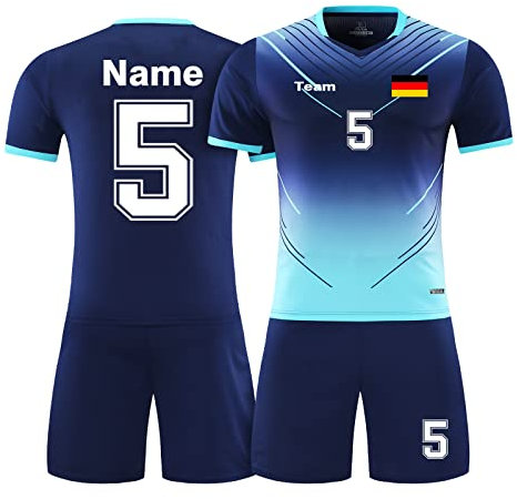 LAIFU Personalisierte Trikots Kinder Mädchen Herren Trikot mit Eigenem Namen Fußballtrikot Personalisiert