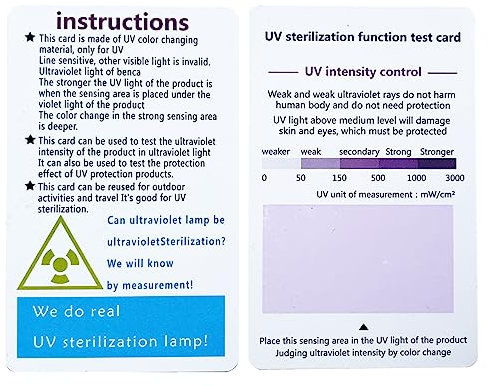 3pcs UVC UV Testkartenstreifen - Effektive Tests für UVA UVB Geräte, Desinfektionsgeräte, Reptilien-Terrarien und UV-Licht Lampenlebensdauer