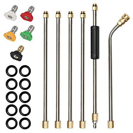 High Pressure Washer Gutter Cleaner Attachment for Lance Wand 4000 psi 5 Tips