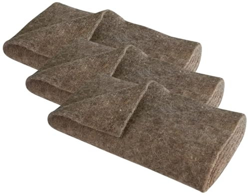 Windhager Schafwoll-Filzmatte, Kälteschutzmatte Filzabdeckung, Frostschutz für Pflanzen, 300 g/m², 2 x 0,38 m, grau, 06040 (Packung mit 3)