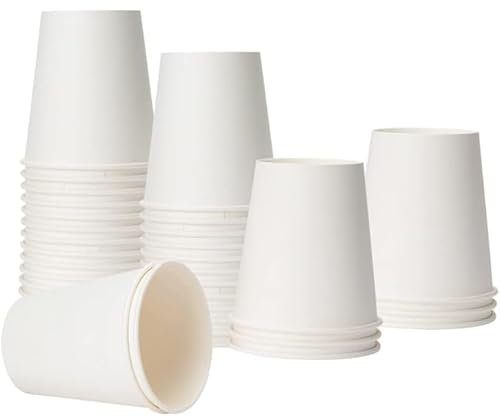ponytek - Lot de 300 Gobelets Jetables en Carton Biodégradable 180ml - Fabriqué en France - Robustes et Résistants - Polyvalent pour Toutes les Occasions, Couleur Blanc, Matériau Carton