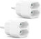 deleyCON 2 Stück Mehrfachstecker Mehrfachsteckdose Indoor Eurokabel Stromkabel Steckdosenadapter Stromadapter Euro Adapter Stecker Multi-Steckdose 2x Euro-Buchse 2,5A Innenbereich max. 1100W Weiß
