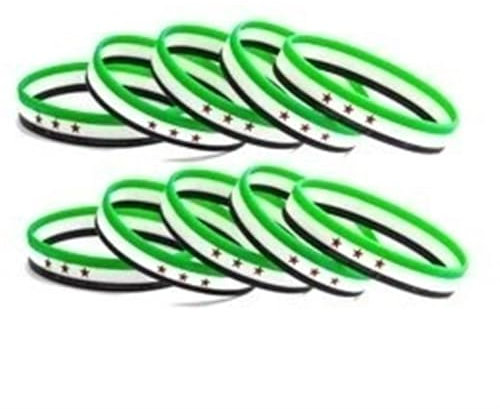 AMPUTEE 1 Stück Syrien-Flagge Silikon-Gummi-Armbänder Sport-Armband-Armband for Damen und Herren (Color : FB-0003_A)