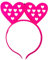 1x LED Haarreif Herz Krone Hearts - blinkend und Leuchtend, mit 2 Herzen - Prinzessin, König, Party Karneval Geburtstag Motto Party Fasching (Rosa)