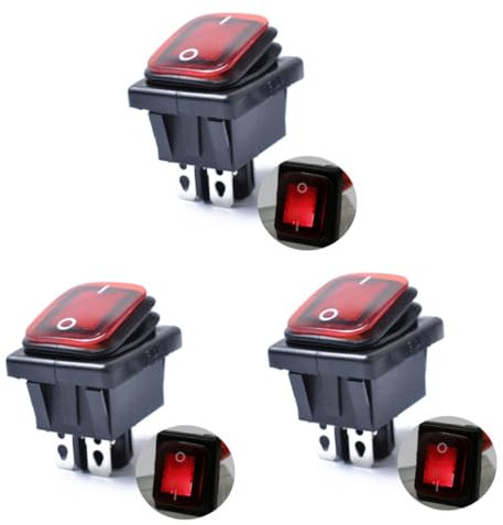 Gatuida 3 Pezzi Interruttore A Bilanciere Illuminato Interruttore A Bilanciere A 4 Pin Interruttore A Bilanciere Per Auto Barca Bilanciere Impermeabile Bilanciere Rotondo Bilanciere