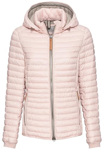 camel active Damen Leichte Steppjacke mit Kapuze | Winddichte und wasserabweisende Übergangsjacke mit 2-Wege-Reißverschluss und abnehmbarer Kapuze