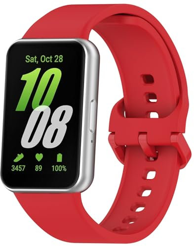 KUTEWEU Cinturino Compatibile con Samsung Galaxy Fit 3 [SM-R390] Watchband, Cinturini di Ricambio in Silicone Sport per Samsung Galaxy Fit 3 Smartwatch (Rosso)