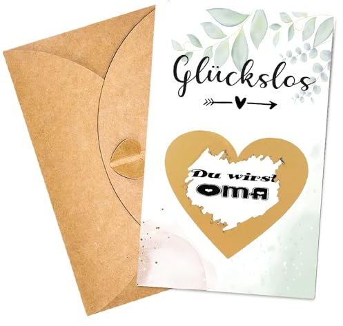 Schwangerschaft verkünden Oma mit Rubbelkarten, Rubbelkarte Du wirst Oma mit Kuvert, Überraschung Geschenke für die Familie zum Schwangerschaft verkünden (Oma)