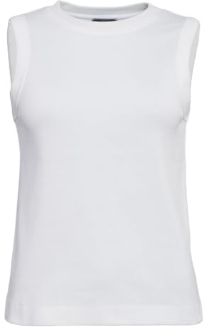 Living Crafts - Rita | Top - Feinripp-Stoff, breite Rippabschlüsse, Doppelnahtsaum, klassischer Stil, vielfältig kombinierbar, Basis-Teil für Jede Garderobe (M, White)