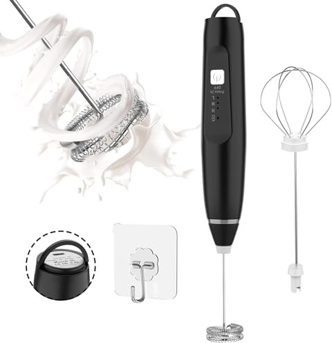 OWill Espumador de Leche, Batidora Mini Espumador Leche Electrico, Espumador de Leche Usb para Café, Nata, Capuchino, Café con Leche, Cócteles(Recargable)