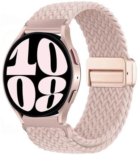 Issinlky Bracelet Tressé Nylon pour Galaxy Watch 40mm 44mm, 20mm Bracelet Élastique Compatible avec Watch 6 Classic/4 Classic/5 Pro/3 41mm/Active 2/Active 40MM/42mm