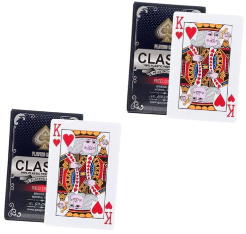 VICASKY 2 Boxen Spielkarten Brettspiele Spiel Für Zu Hause Unterhaltsame Karten Rechteckige Karten Lustiges Spiel Für Zu Hause Plastikkarten Für Tischspielkarten