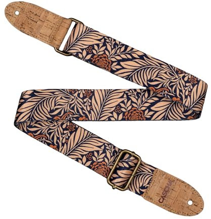 CASCHA Ukulele Gurt, vegan - Midnight Jungle - Verstellbarer und komfortabler Ukulelengurt aus umweltfreundlichen Materialien, langlebig und stylisch, passt zu allen Ukulelen, ideal für alle Spieler