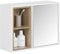 SoBuy Armoire Murale avec Miroir pour Salle de Bain, Placard de Rangement Suspendu, Meuble Haut Salle de Bain avec Porte et 2 Compartiments Ouverts, 60x20x45 cm, Blanc, BZR149-W