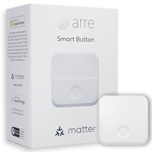 arre Smart Button con soporte Matter & Thread Control Accesorios para el Hogar Inteligente, Compatible con Apple Home/HomeKit & Samsung SmartThings