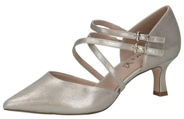 CAPRICE Damen Pumps aus Leder Spitz, Gold (Champagne), 38 EU
