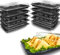 Zumart Pack of 10 Sandwich Platter Trays with lids - Reusable Plastic Catering Trays with Lids for Meal Prep, Cakes, Treats and Sandwiches (33.5cm x 24cm x 6cm)