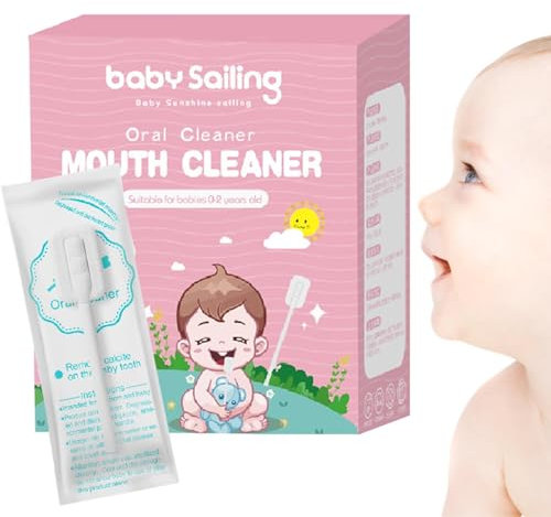 Mundreiniger für Babys, Zungenreiniger für Babygaze - 30 Stück Zungenreiniger-Skim-Gaze,Tragbarer und komfortabler Zahnbürsten-Zungenreiniger für die Zahn- und Zungenpflege bei Babys und Kindern