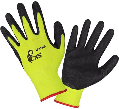 CXS Hochwertige, Nahtlose WAYNA Arbeitshandschuhe aus weichem Polyester, beschichtet mit flexiblem Latexschaum. Für Garten, Industrie, Werkstatt, Landwirtschaft und Transport, rutschfest, Größe 8