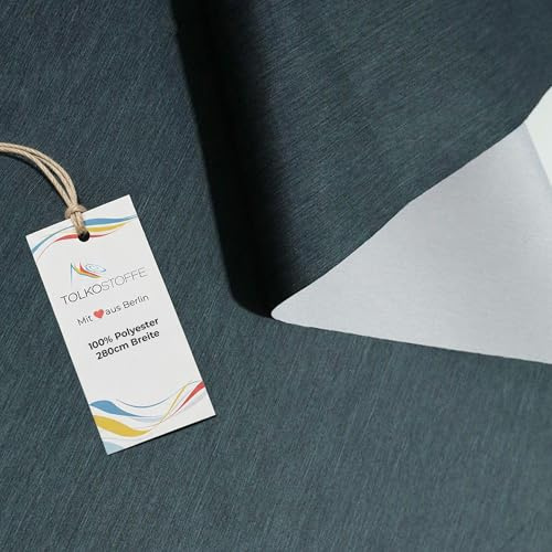 TOLKO Verdunklungsstoff Meterware 100% Lichtdichter Stoff | 280cm breit | Gardinen Vorhangstoff Verdunklungsvorhang Verdunklungsrollo Beschattung Sonnenschutz Stoffe zum Nähen (Anthrazit)