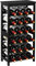 VASMIA Casier à Vin Range Bouteilles Horizontal, 24 Bouteilles en Bambou Etagère à Bouteilles de vin Dimensions 41x24x82 cm Porte-Bouteilles, Noir
