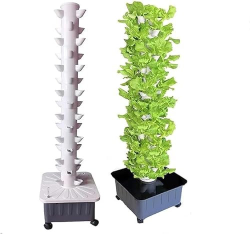Tour hydroponique, système de culture aquaponique à 45 trous, kit de culture aéroponique à tour de 15 étages pour herbes, système de culture verticale hydroponique, tasses de colonisation amovibles