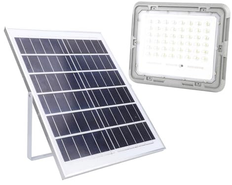 Kit de Projecteur Solaire 2000 Lm équipé de 240 Perles LED, Télécommande et Batterie 8000 MAh, Lampe de sécurité à énergie Solaire 30 H pour Installation Intérieure et