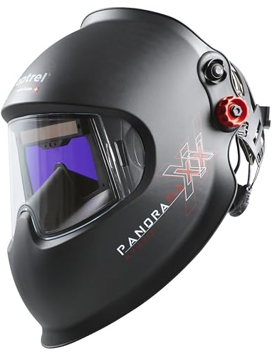 Optrel Panoramaxx Hybrid Black - Automatik Schweißhelm mit Laserschutz, XXL-Panoramasichtfeld, True Color Optik und IsoFit® Kopfband für professionelles Schweißen und höchste Sicherheit