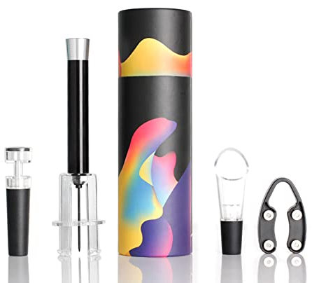 Juego de abridor de botellas de aire con bomba de presión de aire, abridor de botellas, aguja, removedor de corcho, accesorios de vino, removedor de corcho