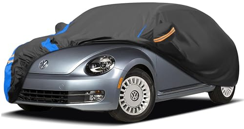 Autoabdeckung Wasserdicht Auto Abdeckplane,Autohülle Autoplane Winter & Sommer für Garage Staubdich Schutz vor Regen, Sonne und Staub mit Aufbewahrungstasche (Für Schrägheck 435 Bis 450 cm)