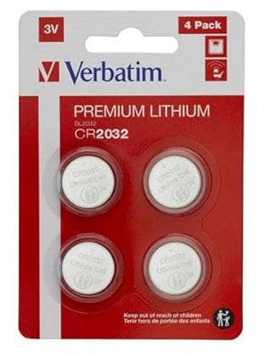 Batería - Pilas botón de Litio, Tipo CR2032, Pack de 4 Unidades, Ideales para Placas Base y Dispositivos electrónicos de bajo Consumo.