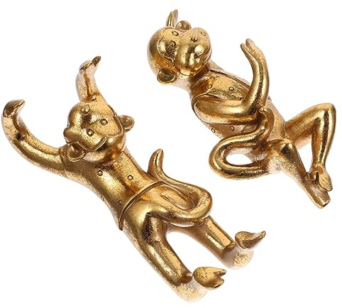 Ciieeo 3d Wandhaken in Tierform aus Kunstharz, 1 Satz, Gold | Dekorativer Haushaken für Küche und Wohnzimmer, Kreative Wanddekoration, Schwer Abfallend