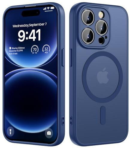 ORDA Magnetic for iPhone 14 Pro Case, Fit for MagSafe, [Full Camera Protection], [Shockproof] Slim Translucent Matte,Military-Grade Protection,Scratch & Fingerprint Resistant -6.1 Royal Blue