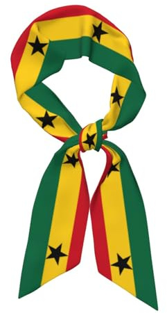 YYHHAOFA Modischer Damenschal, Motiv: Flagge von Ghana, Satin, Kopftuch, schicke Krawatte, Haarschal, Armband