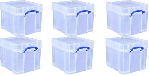 Really Useful Storage Box 35 XL Litre CLEAR Pack of 6