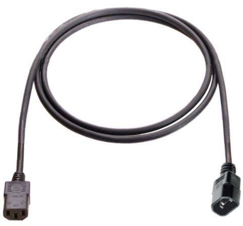 as - Schwabe Kaltgerätekabel 2 m - Netzkabel mit Stecker Typ C14 auf Dose C13 - Stromkabel 230V/10A - IP20 - Schwarz, 70878